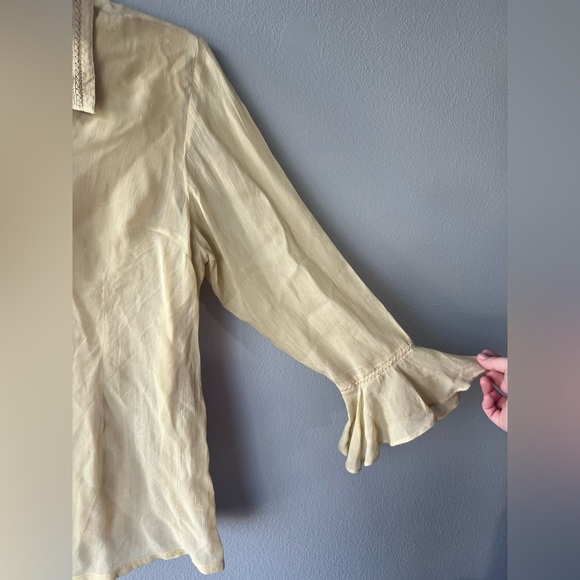 April Cornell tan long sleeve button up shirt and tank top set Women’s M - Picture 7 of 10